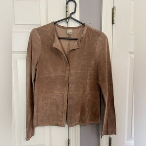 Ecru Perforated Suede Jacket